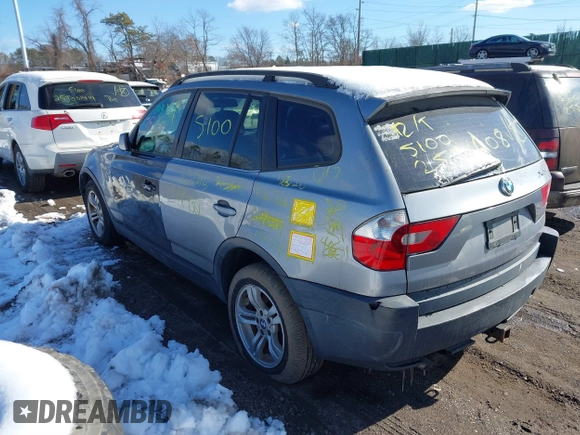 2004 BMW X3 2.5i with VIN WBXPA73454WA77734, listed as a IAAI auction lot 41550395 with 999,999 mi miles. Bid and sale history available at carsss.com. Image 3.