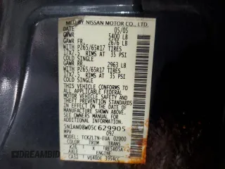 2005 Nissan Xterra SE z VIN 5N1AN08W05C629905, wystawiony jako Copart lot #78001924 z przebiegiem 230 538 mil mil oraz Szkoda całkowita • Salvage title. Historia ofert i sprzedaży dostępna na DreamBid. Obrazek 15.
