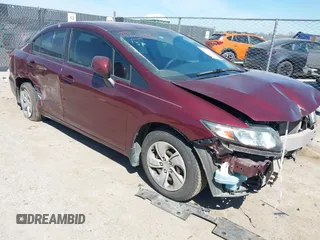 2013 Honda Civic LX with VIN 2HGFB2F58DH587747, listed as a IAAI auction lot 41862922 with 38,797 mi miles and . Bid and sale history available at DreamBid. Image 1.