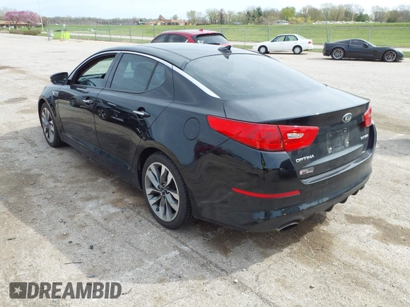 2014 Kia Optima SXL Turbo with VIN 5XXGR4A66EG307497, listed as a IAAI auction lot 42020082 with 134,736 mi miles and . Bid and sale history available at DreamBid. Image 3.