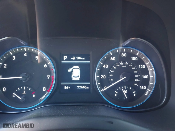 2018 Hyundai Kona SEL with VIN KM8K22AA6JU149282, listed as a IAAI auction lot 42071996 with 77,440 mi miles. Bid and sale history available at carsss.com. Image 7.