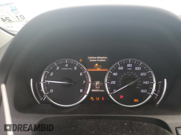 2019 Acura TLX with VIN 19UUB1F31KA002597, listed as a Copart auction lot 86573334 with 86,033 mi miles and Salvage Title. Bid and sale history available at carsss.com. Image 9.