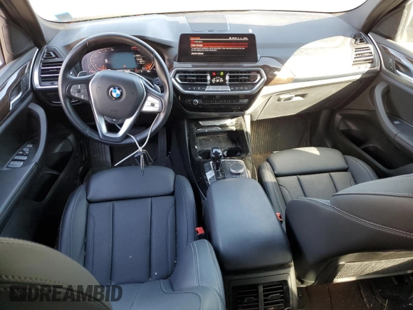 2023 BMW X3 xDrive30i with VIN 5UX53DP04P9R28571, listed as a Copart auction lot 52360395 with 28,358 mi miles and Salvage Title. Bid and sale history available at DreamBid. Image 8.