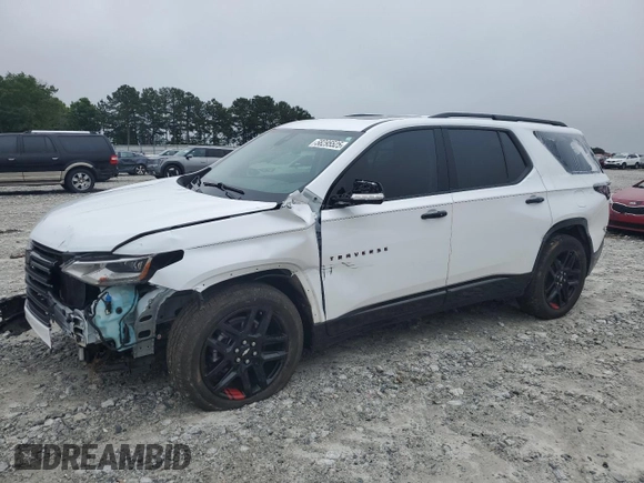 2020 Chevrolet Traverse Premier with VIN 1GNEVKKW8LJ305255, listed as a Copart auction lot 58295525 with 57,048 mi miles and Salvage title. Bid and sale history available at DreamBid. Image 1.
