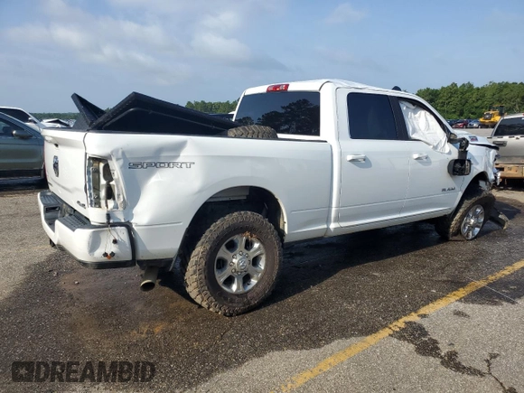 2021 Ram 2500 Big Horn with VIN 3C6UR5DL8MG694762, listed as a Copart auction lot 58244055 with Not provided miles and Salvage title. Bid and sale history available at DreamBid. Image 3.