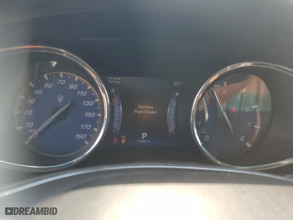 2015 Maserati Quattroporte S Q4 with VIN ZAM56RRA1F1135121, listed as a Copart auction lot 67470824 with 77,699 mi miles and Salvage Title. Bid and sale history available at carsss.com. Image 9.