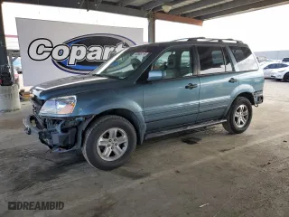 2005 Honda Pilot EX-L with RES with VIN 2HKYF18625H547443, listed as a Copart auction lot 53886715 with 162,478 mi miles and Salvage Title. Bid and sale history available at carsss.com. Image 1.