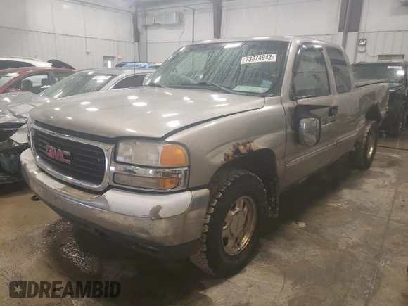1999 GMC New Sierra 1500 SLE with VIN 2GTEK19T0X1569819, listed as a Copart auction lot 61018334 with 198,180 mi miles and Non Repairable. Bid and sale history available at carsss.com. Image 1.