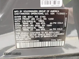 2023 Volkswagen ID.4 Pro S z VIN 1V2GNPE80PC006590, wystawiony jako IAAI lot #42178241 z przebiegiem 17 177 mil mil oraz . Historia ofert i sprzedaży dostępna na DreamBid. Obrazek 9.