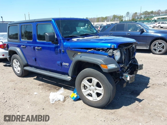2019 Jeep Wrangler Unlimited Sport Altitude with VIN 1C4HJXDG6KW639189, listed as a IAAI auction lot 42044653 with 79,250 mi miles and . Bid and sale history available at DreamBid. Image 1.