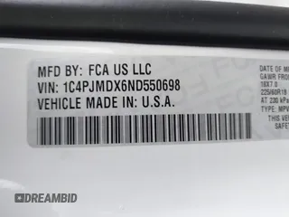 2022 Jeep Cherokee Limited with VIN 1C4PJMDX6ND550698, listed as a IAAI auction lot 41238598 with 18,006 mi miles and . Bid and sale history available at DreamBid. Image 9.