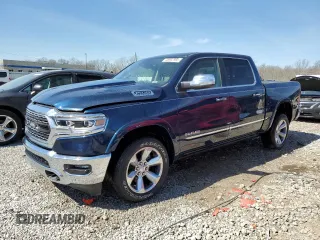2022 Ram 1500 Limited with VIN 1C6SRFHT4NN121938, listed as a Copart auction lot 48932955 with 21,996 mi miles and Salvage title. Bid and sale history available at DreamBid. Image 1.