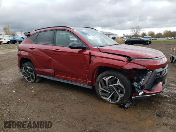 2024 Hyundai Kona N Line with VIN KM8HACA34RU118306, listed as a Copart auction lot 79687814 with 3,393 mi miles and Salvage Title. Bid and sale history available at DreamBid. Image 4.