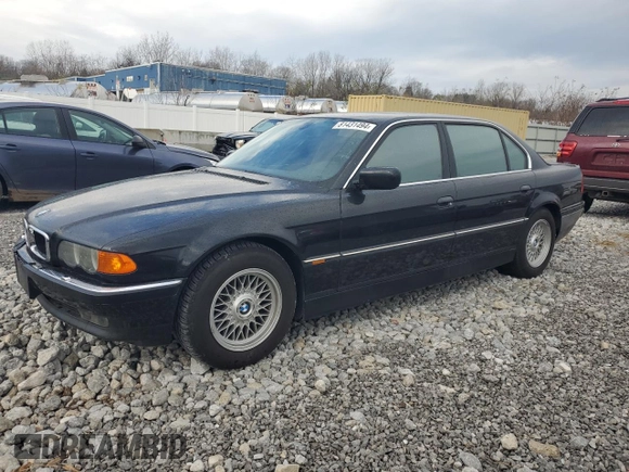 2000 BMW 7 Series 740iL with VIN WBAGH8343YDP06482, listed as a Copart auction lot 81431494 with 150,418 mi miles and Salvage Title. Bid and sale history available at carsss.com. Image 1.