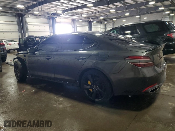 2023 Genesis G70 3.3T with VIN KMTG54TE2PU125150, listed as a Copart auction lot 47024885 with 21,529 mi miles and Salvage Title. Bid and sale history available at carsss.com. Image 2.