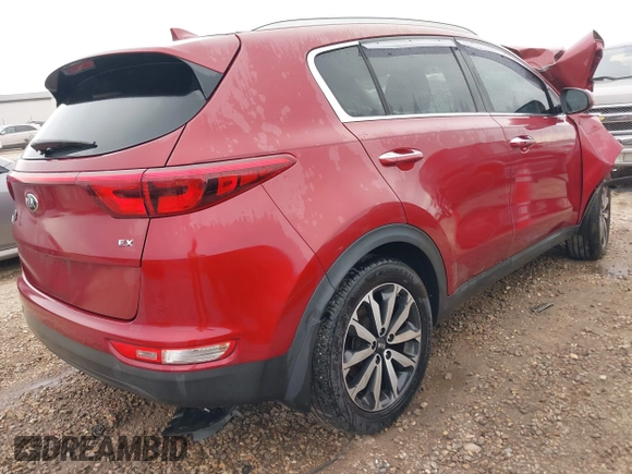 2017 Kia Sportage EX with VIN KNDPN3AC8H7124045, listed as a IAAI auction lot 41656874 with 1 mi miles. Bid and sale history available at carsss.com. Image 4.