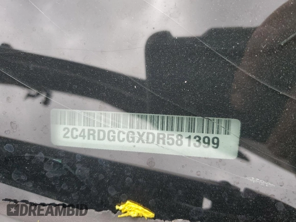 2013 Dodge Grand Caravan SXT with VIN 2C4RDGCGXDR581399, listed as a Copart auction lot 54787935 with 162,970 mi miles and Salvage Title. Bid and sale history available at DreamBid. Image 14.