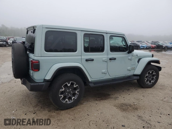 2024 Jeep Wrangler Sahara with VIN 1C4PJXEGXRW210206, listed as a Copart auction lot 58059115 with 14,492 mi miles and Salvage title. Bid and sale history available at DreamBid. Image 3.