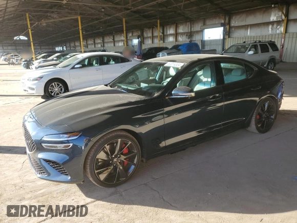 2022 Genesis G70 3.3T with VIN KMTG54TE0NU096602, listed as a Copart auction lot 82014334 with 17,127 mi miles and Salvage Title. Bid and sale history available at carsss.com. Image 1.
