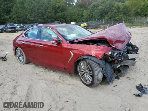 2020 Genesis G70 2.0T with VIN KMTG64LA4LU046602, listed as a Copart auction lot 68561854 with 45,490 mi miles and Salvage Title. Bid and sale history available at carsss.com. Image 4.