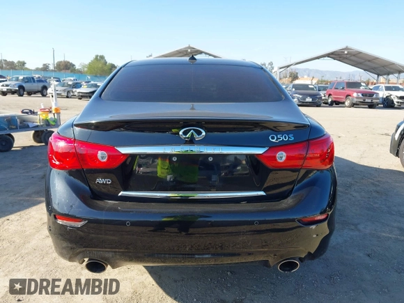 2014 Infiniti Q50 Hybrid Sport with VIN JN1AV7AR1EM701435, listed as a IAAI auction lot 41479140 with 154,338 mi miles. Bid and sale history available at carsss.com. Image 16.