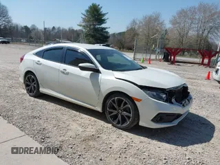 2019 Honda Civic Sedan Sport with VIN 19XFC2F82KE022747, listed as a IAAI auction lot 41780753 with 124,148 mi miles. Bid and sale history available at carsss.com. Image 1.