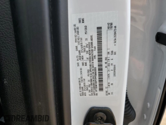 2023 Ford F-150 XL with VIN 1FTEW1EP7PFB66555, listed as a Copart auction lot 59384665 with 28,495 mi miles and Salvage title. Bid and sale history available at DreamBid. Image 12.