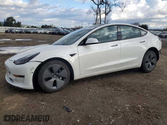 2022 Tesla Model 3 Long Range with VIN 5YJ3E1EB9NF207364, listed as a Copart auction lot 47368135 with 44,640 mi miles and Salvage Title. Bid and sale history available at DreamBid. Image 1.