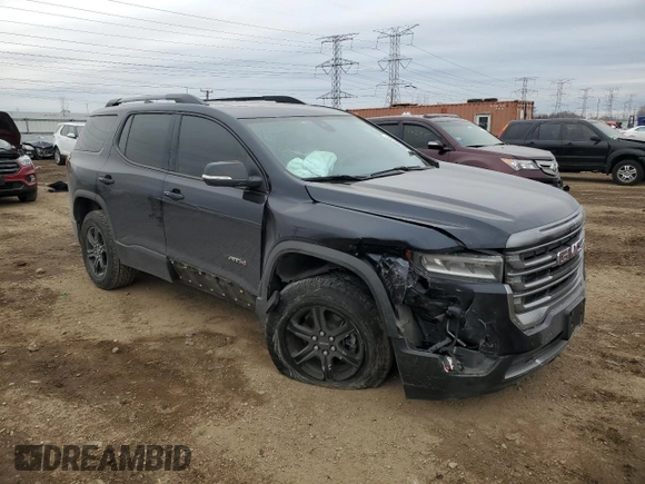 2021 GMC Acadia AT4 with VIN 1GKKNLLS8MZ138903, listed as a Copart auction lot 44046555 with 60,141 mi miles and Salvage Title. Bid and sale history available at carsss.com. Image 4.