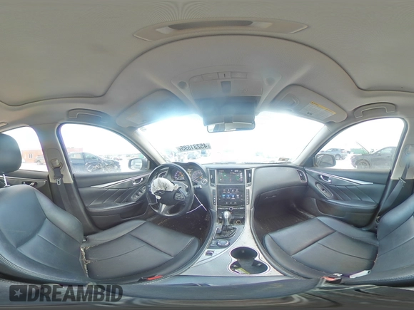 2015 Infiniti Q50 with VIN JN1BV7AR7FM420388, listed as a Copart auction lot 45231595 with 90,259 mi miles and Salvage Title. Bid and sale history available at DreamBid. Image 13.