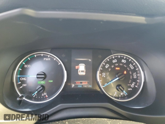 2021 Toyota RAV4 Hybrid LE with VIN 4T3MWRFV2MU020646, listed as a Copart auction lot 75731394 with 14,213 mi miles and Salvage Title. Bid and sale history available at carsss.com. Image 9.