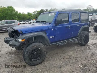 2019 Jeep Wrangler Unlimited Sport S with VIN 1C4HJXDG4KW506365, listed as a Copart auction lot 54050555 with 57,843 mi miles and Non repairable. Bid and sale history available at DreamBid. Image 1.