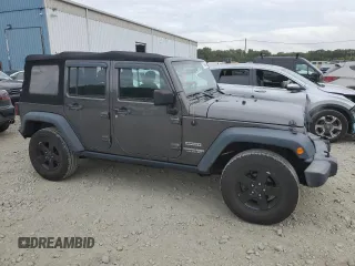 2018 Jeep Wrangler JK Unlimited Sport S with VIN 1C4BJWDG8JL827681, listed as a Copart auction lot 71954444 with 74,036 mi miles and Salvage Title. Bid and sale history available at carsss.com. Image 4.