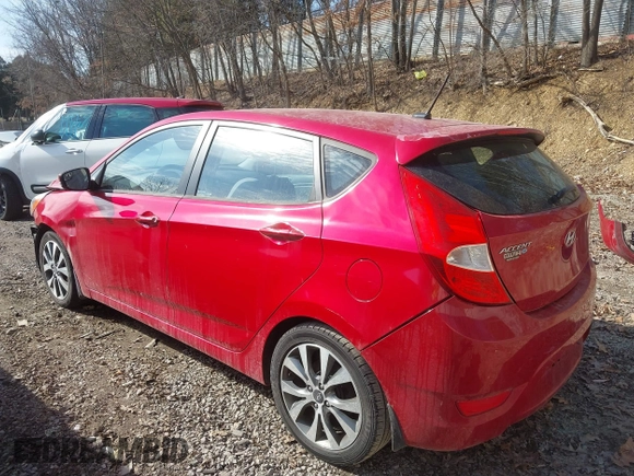 2015 Hyundai Accent Sport with VIN KMHCU5AE5FU200846, listed as a IAAI auction lot 41758805 with 84,987 mi miles. Bid and sale history available at carsss.com. Image 3.
