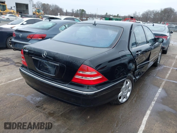 2002 Mercedes-Benz S-Class 4.3L with VIN WDBNG70JX2A298541, listed as a IAAI auction lot 41757586 with 98,305 mi miles. Bid and sale history available at carsss.com. Image 4.