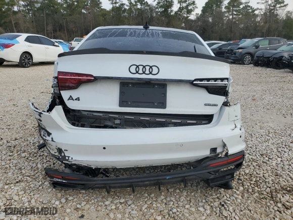 2022 Audi A4 Sedan S line Premium Plus with VIN WAUEAAF48NA008266, listed as a Copart auction lot 86819614 with 0 mi miles and Salvage Title. Bid and sale history available at carsss.com. Image 6.