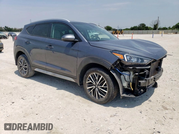 2021 Hyundai Tucson SEL with VIN KM8J33AL0MU296945, listed as a Copart auction lot 57137515 with 54,657 mi miles and Salvage title. Bid and sale history available at DreamBid. Image 4.