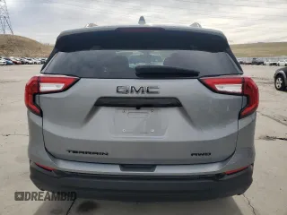2023 GMC Terrain SLE with VIN 3GKALTEG9PL197285, listed as a Copart auction lot 50163245 with 57,627 mi miles and Salvage title. Bid and sale history available at DreamBid. Image 6.
