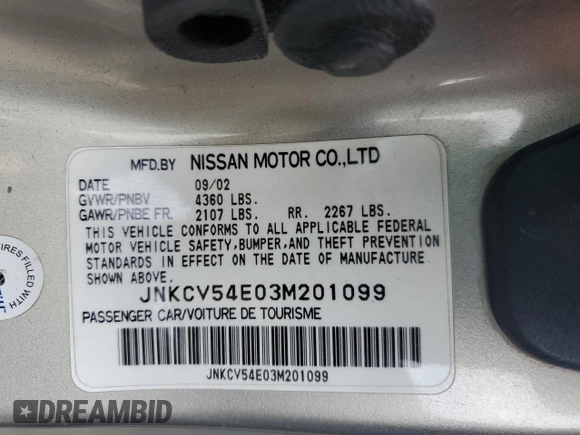 2003 Infiniti G35 w/Leather z VIN JNKCV54E03M201099, wystawiony jako Copart lot #47310765 z przebiegiem Nie podano mil oraz Szkoda całkowita • Salvage title. Historia ofert i sprzedaży dostępna na DreamBid. Obrazek 14.