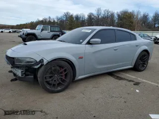 2022 Dodge Charger Scat Pack with VIN 2C3CDXGJ8NH101710, listed as a Copart auction lot 45920105 with 32,145 mi miles and Salvage Title. Bid and sale history available at carsss.com. Image 1.