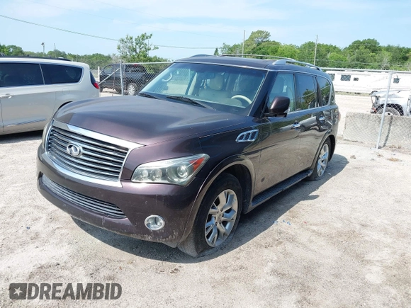 2011 Infiniti QX56 7-passenger with VIN JN8AZ2NF9B9502706, listed as a IAAI auction lot 42229196 with Not Provided miles and . Bid and sale history available at DreamBid. Image 2.
