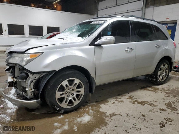 2007 Acura MDX Tech Pkg with VIN 2HNYD28367H552569, listed as a Copart auction lot 44710455 with 0 mi miles and Salvage Title. Bid and sale history available at carsss.com. Image 1.
