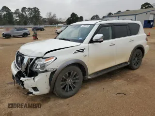 2018 Nissan Armada SL z VIN JN8AY2NC0J9553891, wystawiony jako Copart lot #47803445 z przebiegiem 73 974 mil mil oraz Czysty tytuł • Clean title. Historia ofert i sprzedaży dostępna na DreamBid. Obrazek 1.