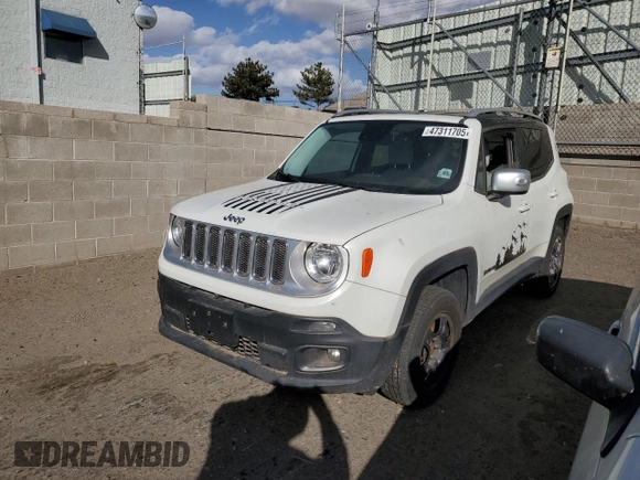 2015 Jeep Renegade Limited with VIN ZACCJBDT9FPC32321, listed as a Copart auction lot 47311705 with Not Provided miles and Clean Title. Bid and sale history available at DreamBid. Image 1.