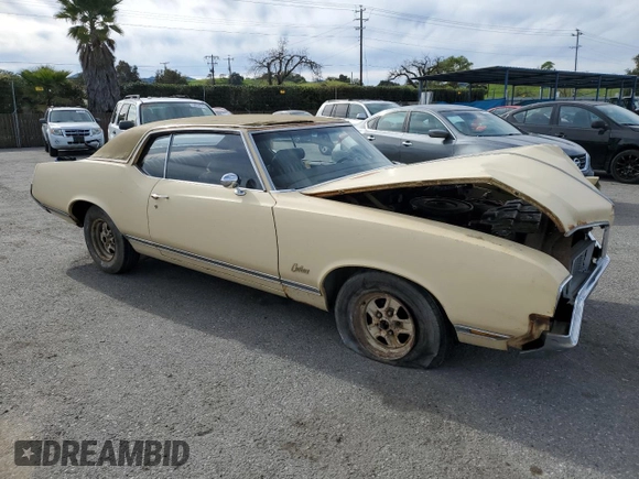 1970 Oldsmobile Cutlass with VIN 342570Z127532, listed as a Copart auction lot 49906135 with 34,224 mi miles and Salvage Title. Bid and sale history available at DreamBid. Image 4.