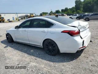 2018 Genesis G80 3.8L with VIN KMHGN4JEXJU245900, listed as a Copart auction lot 60552515 with 107,502 mi miles and Salvage title. Bid and sale history available at DreamBid. Image 2.