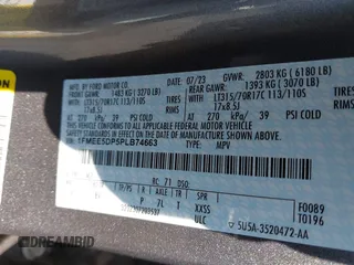 2023 Ford Bronco z VIN 1FMEE5DP5PLB74663, wystawiony jako IAAI lot #41664201 z przebiegiem 10 596 mil mil oraz . Historia ofert i sprzedaży dostępna na DreamBid. Obrazek 9.