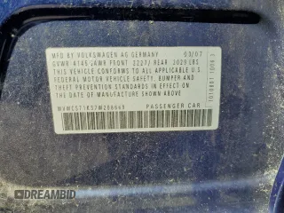 2007 Volkswagen Rabbit with VIN WVWCS71K37W208669, listed as a Copart auction lot 49654755 with 27,459 mi miles and Clean title. Bid and sale history available at DreamBid. Image 12.