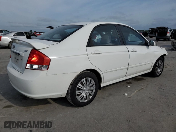 2008 Kia Spectra EX with VIN KNAFE122885580609, listed as a Copart auction lot 54198115 with Not Provided miles and Salvage Title. Bid and sale history available at DreamBid. Image 3.