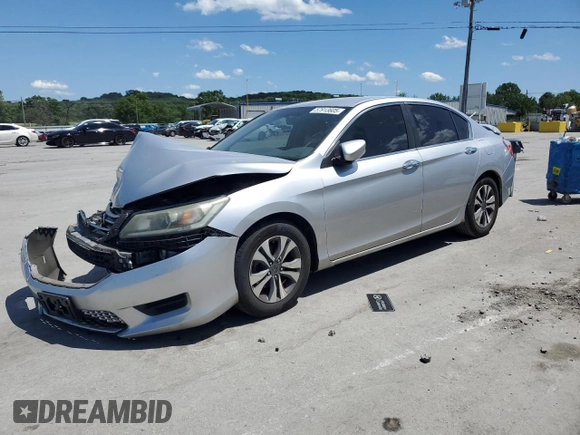 2013 Honda Accord LX z VIN 1HGCR2F36DA110827, wystawiony jako Copart lot #57913605 z przebiegiem 74 768 mil mil oraz Szkoda całkowita • Salvage title. Historia ofert i sprzedaży dostępna na DreamBid. Obrazek 1.
